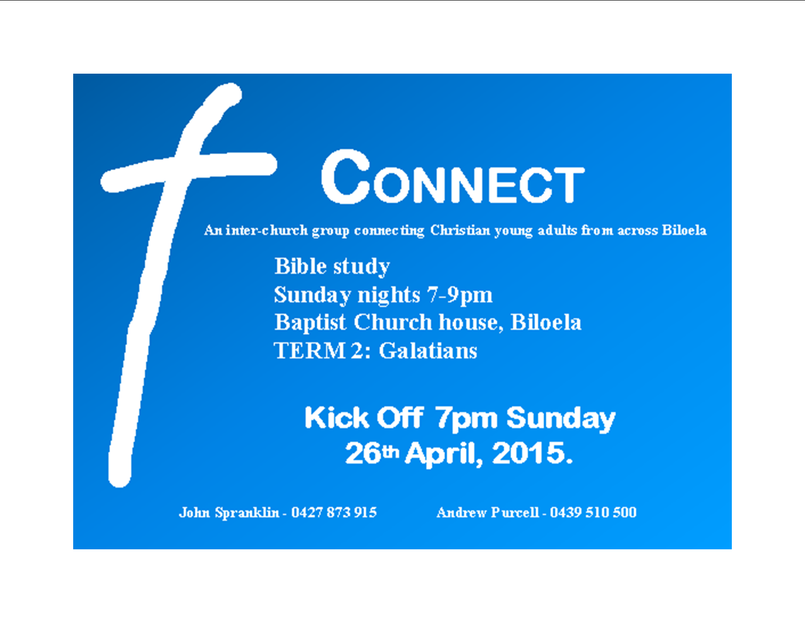 Term 2 Cross Connect 2015 – Young Adults